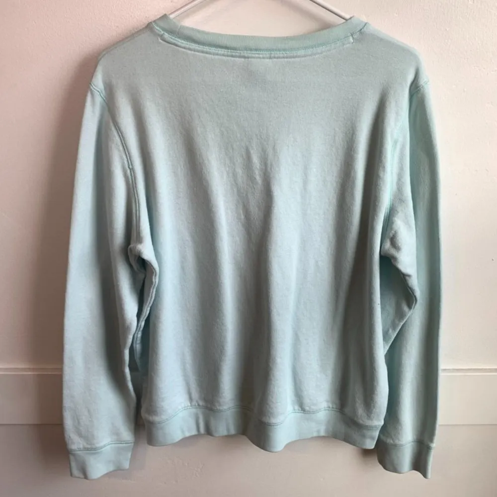 Victoria's Secret Pink Light Blue Logo Pullover Sweatshirt - Image 2