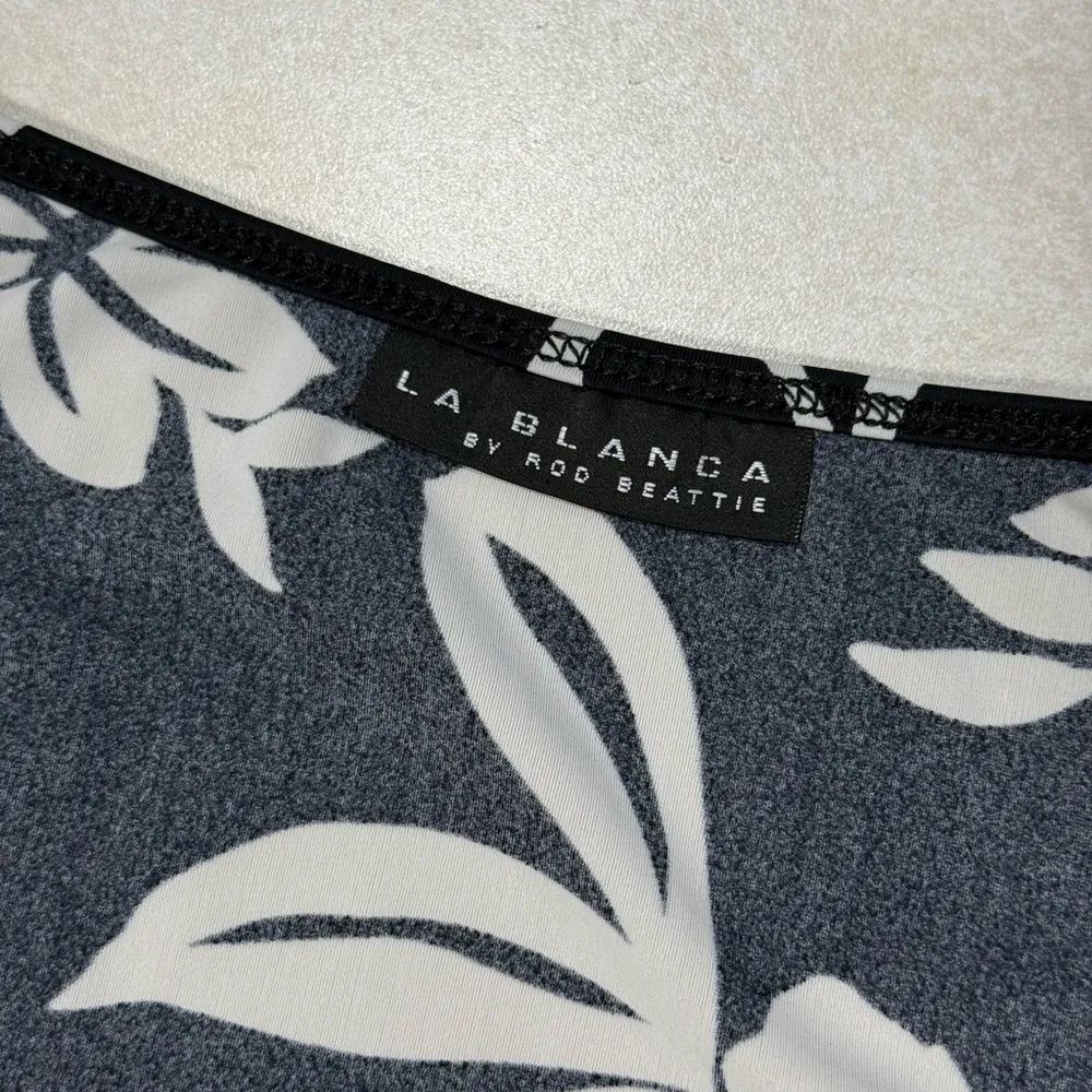 La Blanca by Rod Beattie Women's Black & White Floral Adjustable Tie Swim Skirt - Image 7