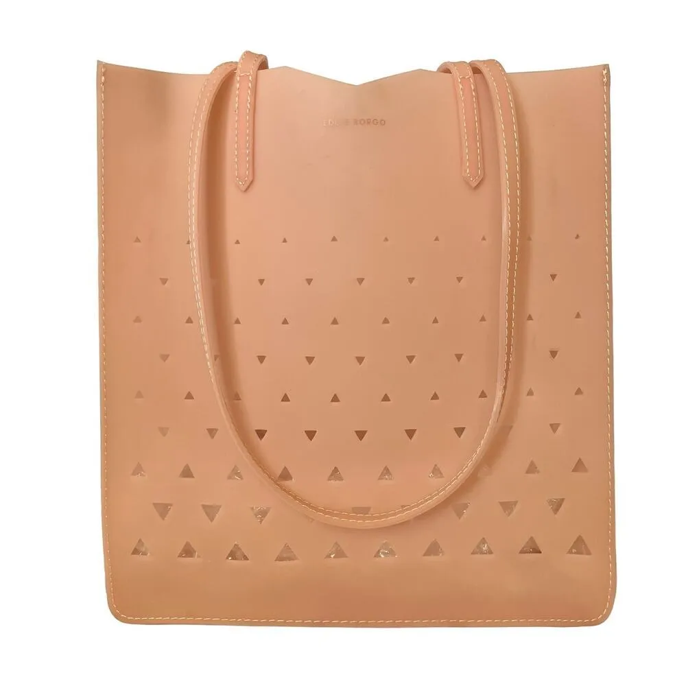 x Neiman Marcus Pink Perforated Rubber Jelly Tote Bag Purse - Image 2