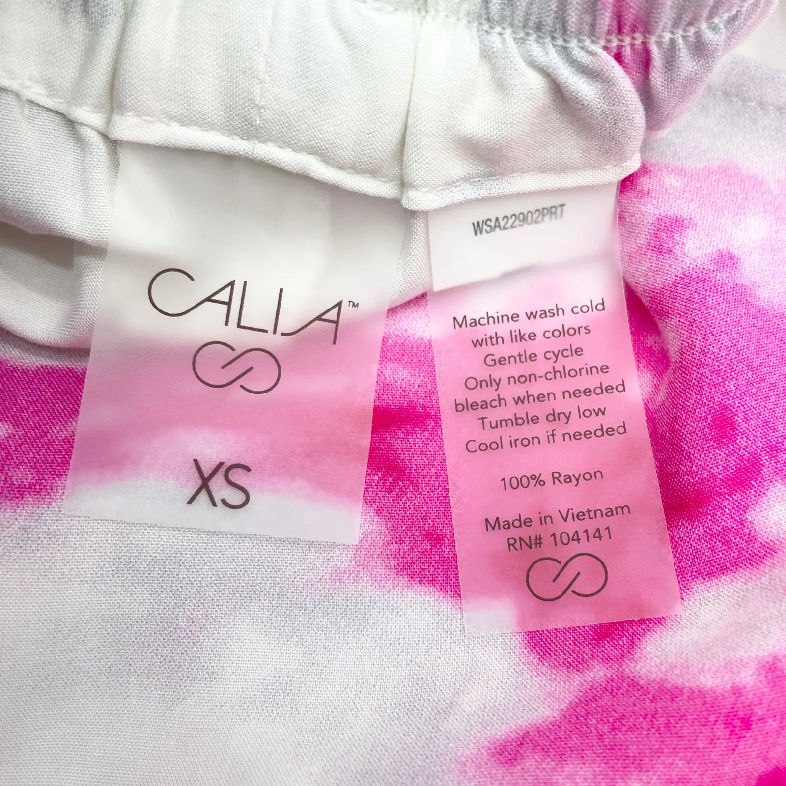 Calia Shorts Womens XS High Rise Watercolor‎ Tie Dye Pink White Coverup Shorts - Image 8