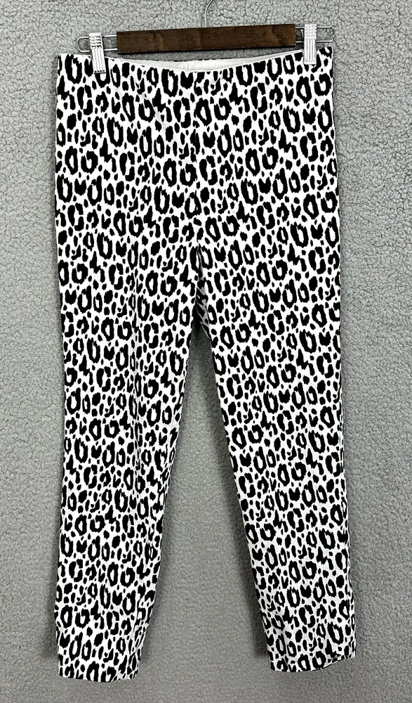 Sara Campbell Pants Womens Small Black Cheetah Animal Print Slim Leg Pull On - Image 1