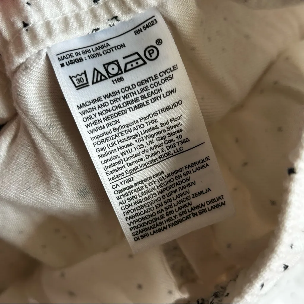 Banana Republic Wide Leg, Flannel, Tiger Lounge Pant, White, Black, Size XS - Image 6