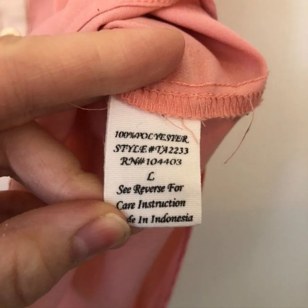 MINE Rose Pink Cream Beige Colorblock Sleeveless Button Down Tank Blouse JUNIORS Size L - Image 7