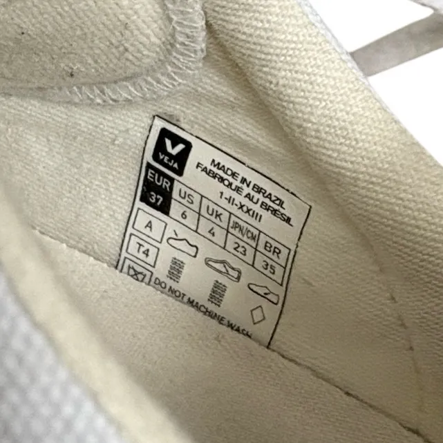 VEJA Canvas Sneakers White Green Size 6 - Image 7