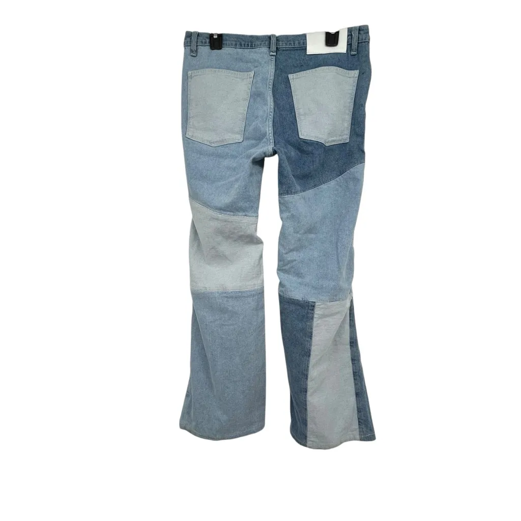 DL1961 x Ksenia Schnaider Zoie Wide Leg Patchwork Jeans Womens 32 Reworked Denim - Image 7