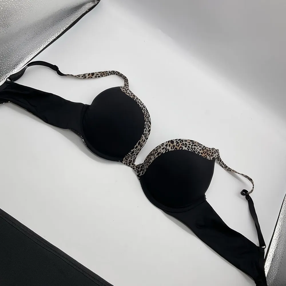 VICTORIAS SECRET BLACK AND LEOPARD PRINT PUSH UP BRA - Image 6