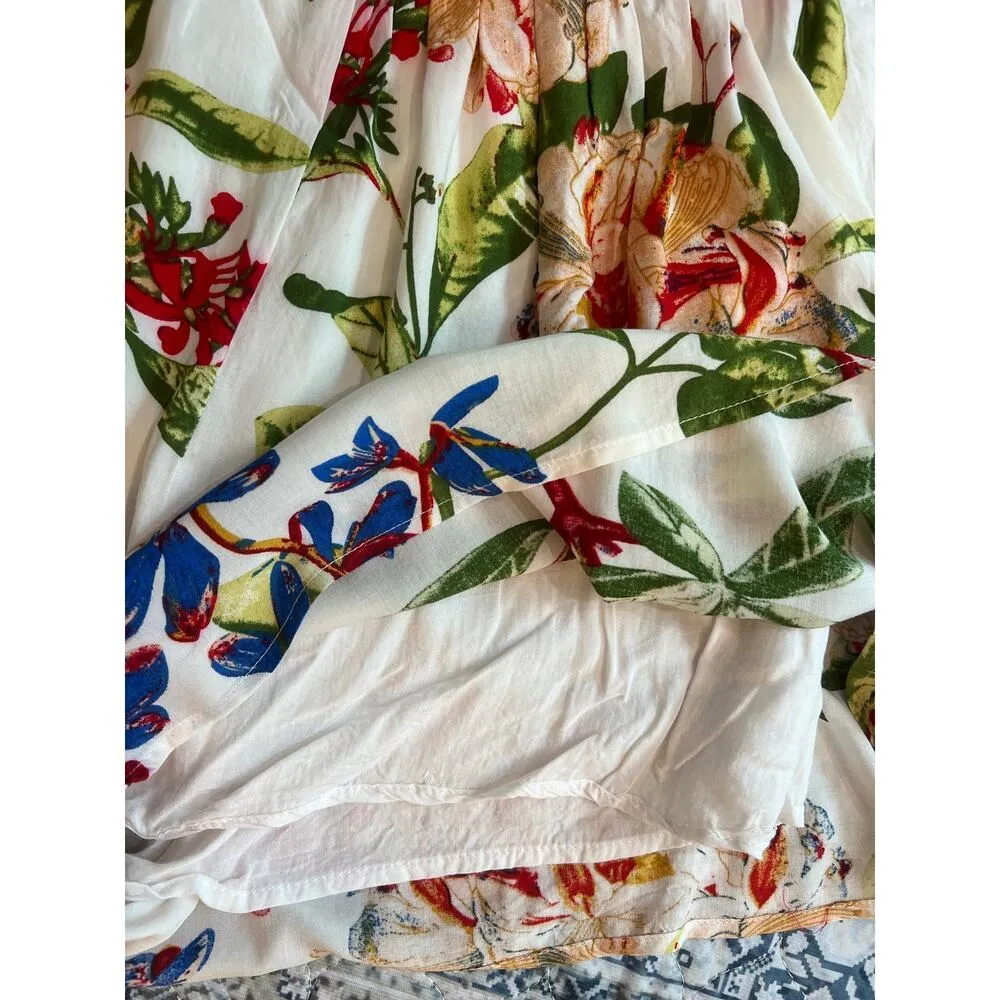 Jenn & Jo Tropical Floral Spaghetti Strap Romper Shorts Size L Hawaiian Red Size L - Image 8