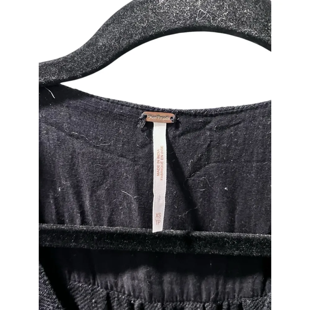 Free People Love Of My Life Black Midi Button Down Dress Size XS Cotton $108 - Image 5