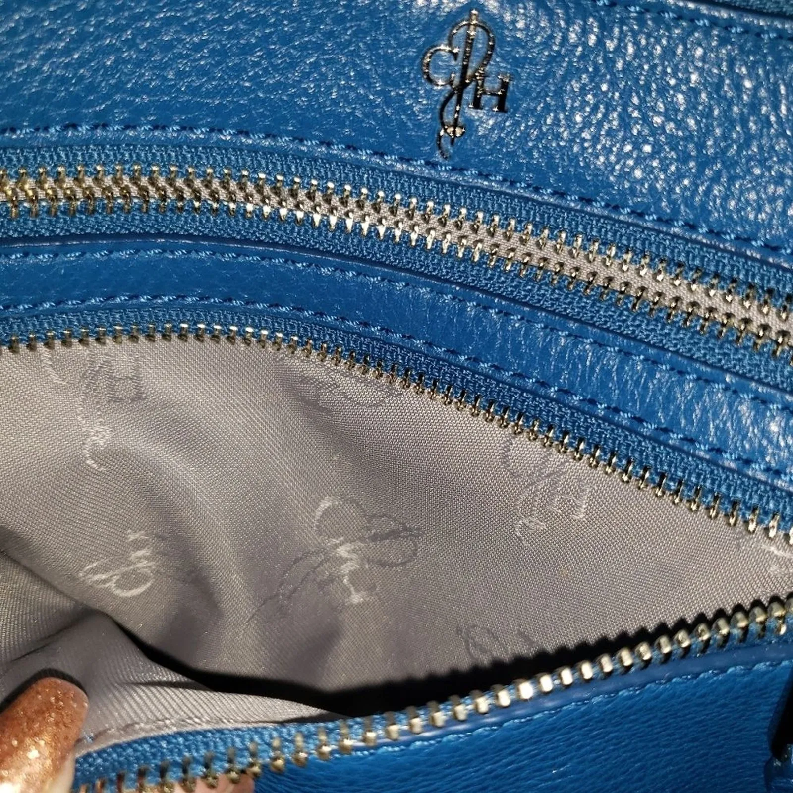 Cole Haan Teal Blue Aqua Pebble Leather Crossbody Purse Hand Bag - Image 7