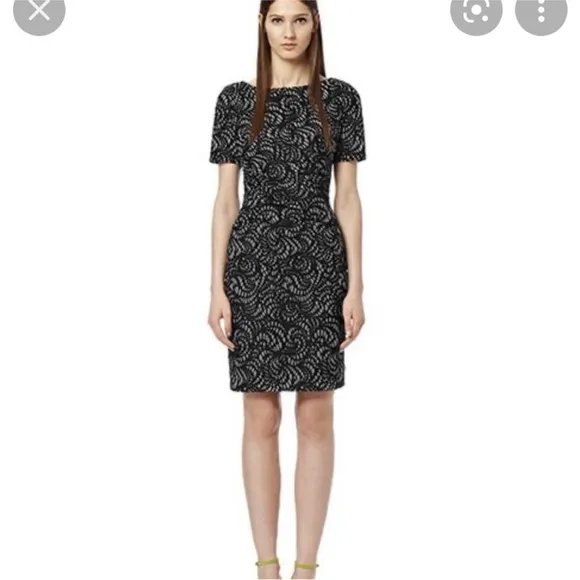 Reiss Janella Black‎ Lace Sheath Dress Short Sleeve Size 4 - Image 10