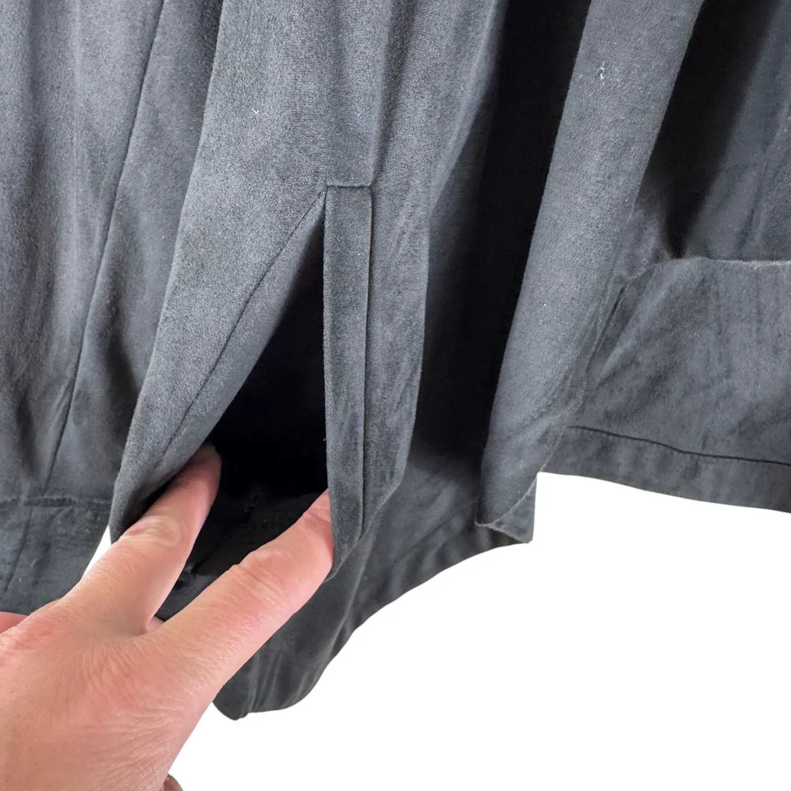 Jack By BB Dakota Big City Nights Black Open‎ Blazer Jacket Faux Suede Size M - Image 4