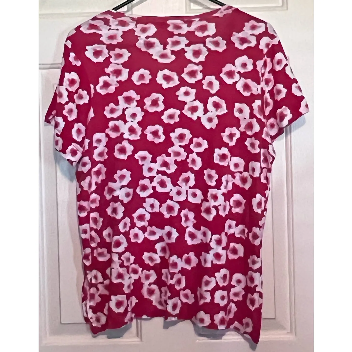 Philosophy‎ Women's Red White Top 100% Pima Cotton Size XL  23" Long x 21" PTP - Image 2
