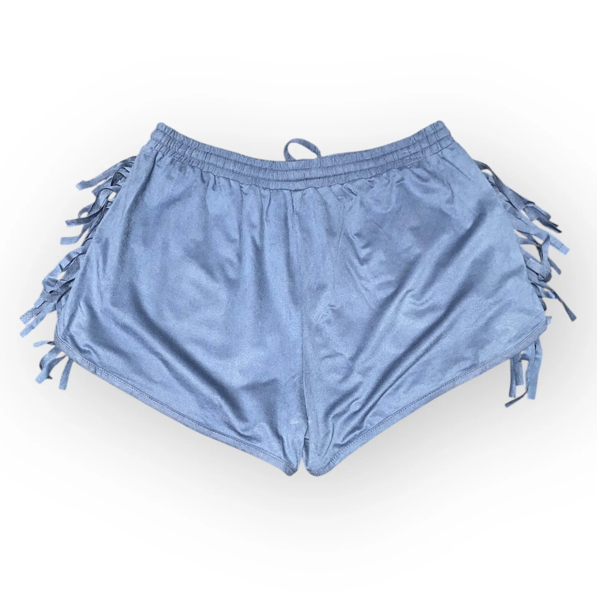 Love by Design Blue Faux Suede Fringe Shorts Women’s Size Large NWT - Image 3