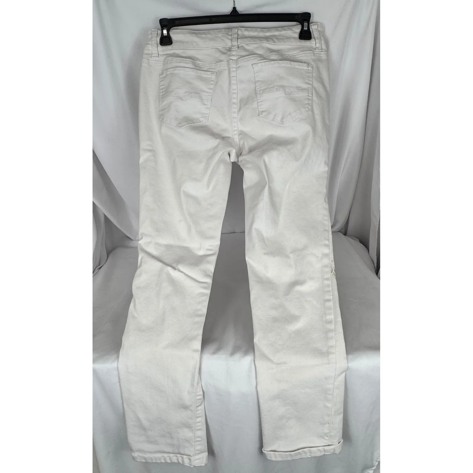 Soho Jeans Embellished Boyfriend Distressed White Denim Jeans Size 8 - Image 3