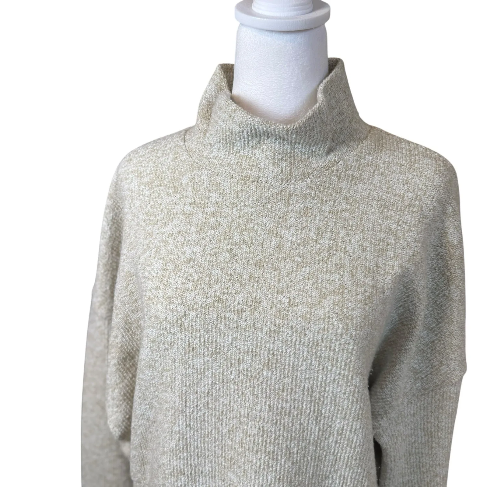 Offline By Aerie Snowday Mock Neck Pullover Soft Oat Cream Tan Small Neutral - Image 4