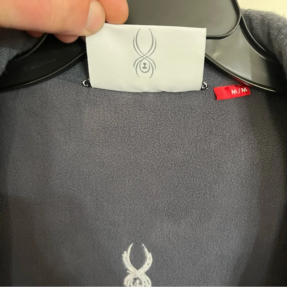 Womens Spyder Core Sweater Size Medium Full Zip Ski Snow Logo Jacket Gray Ribbed - Image 9