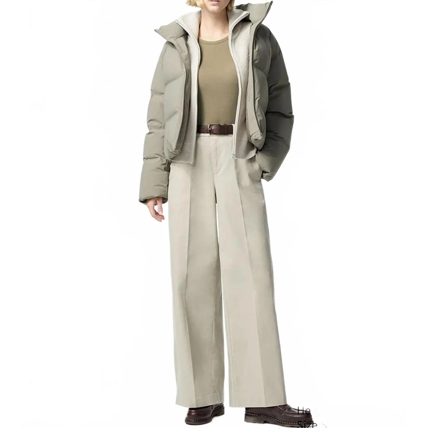 Uniqlo Tall Wide Chino Pants | Tall Green NWT XL - Image 3