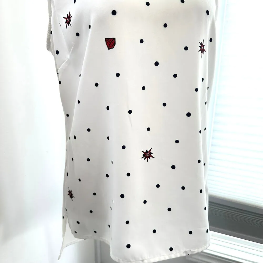 Badgley Mischka Printed Nautical Polka Dot Tank Medium Crewneck Designer - Image 5