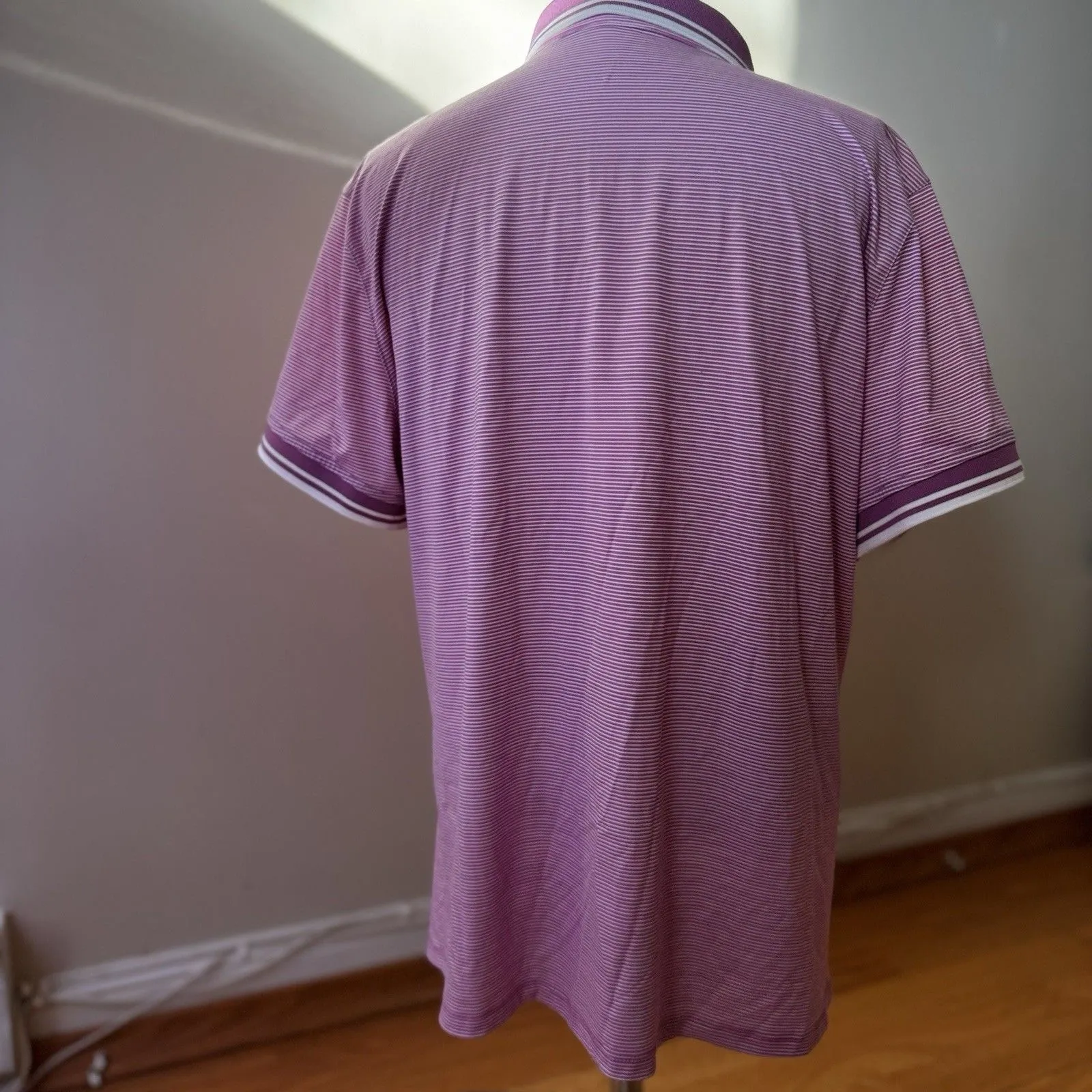 Vineyard Vines Performance Women’s Polo Shirt Striped Golf Preppy Purple L - Image 2
