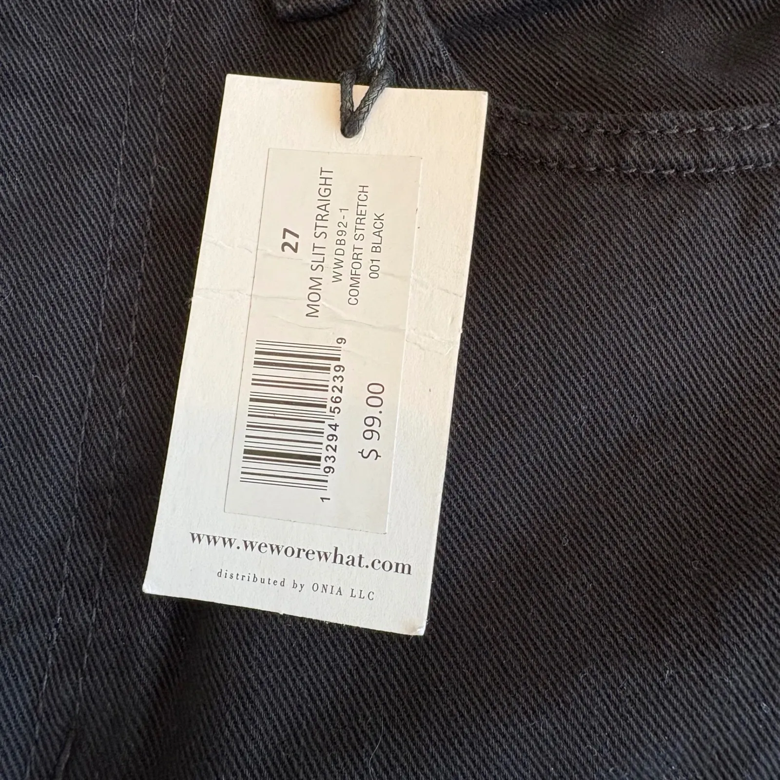 WeWoreWhat Mom Slit Straight Jeans Black Size 27 NWT‎ $99 High Rise Stretch - Image 6