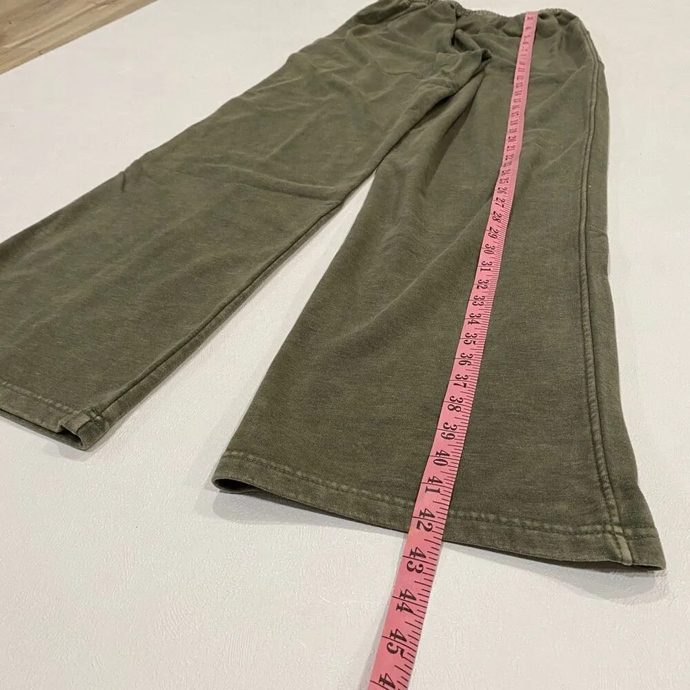 Rae Mode Olive Wide Leg Sweatpants Women’s Size M Cotton Blend Lounge Pants Size M - Image 7