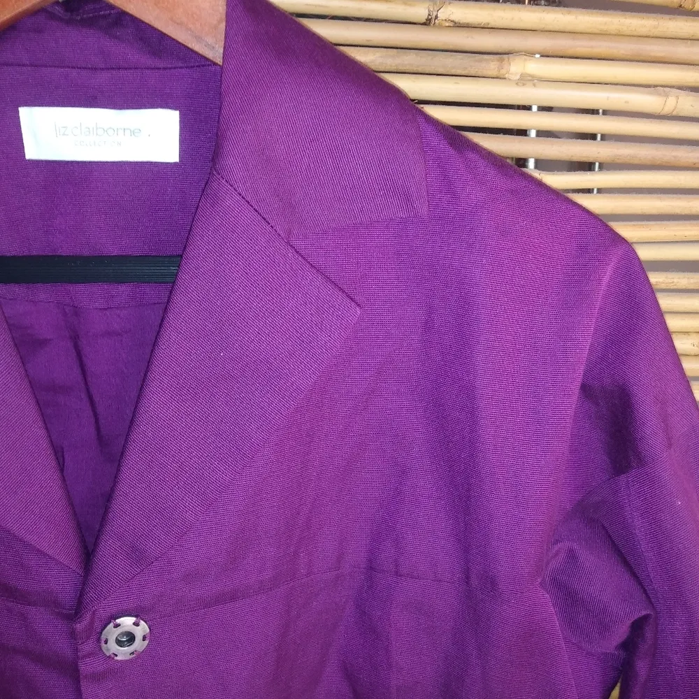 LIZ CLAIBORNE Purple Snap Front Jacket 8 - Image 2