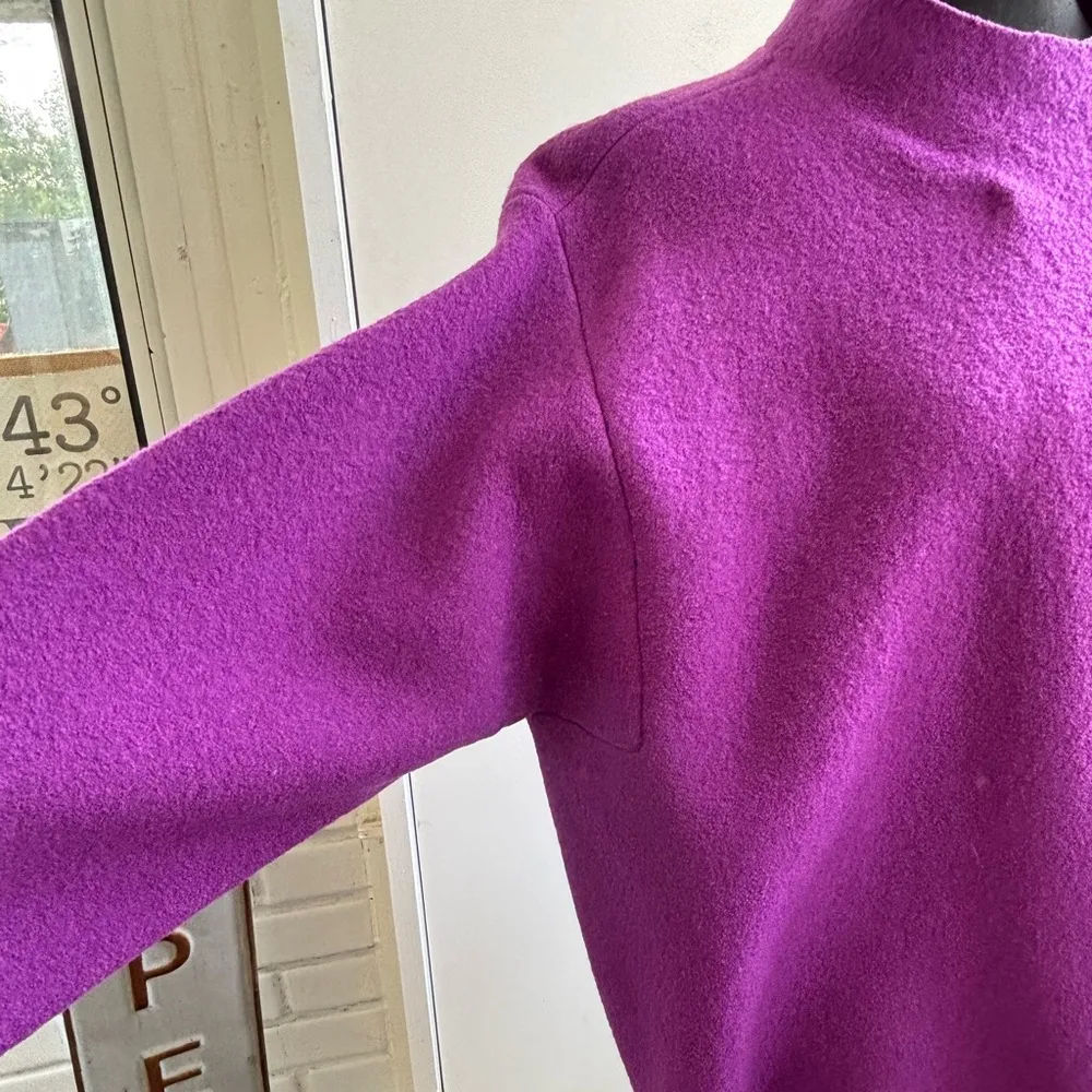 Eileen‎ Fisher High Collar Boiled 100% Wool Jacket large layered classic luxury - Image 3