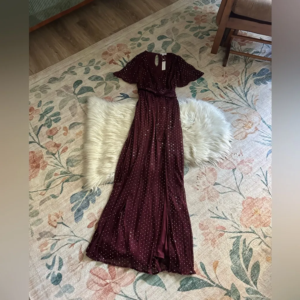 BALTIC BORN Grace Sparkle Gown In Mulberry - Image 5