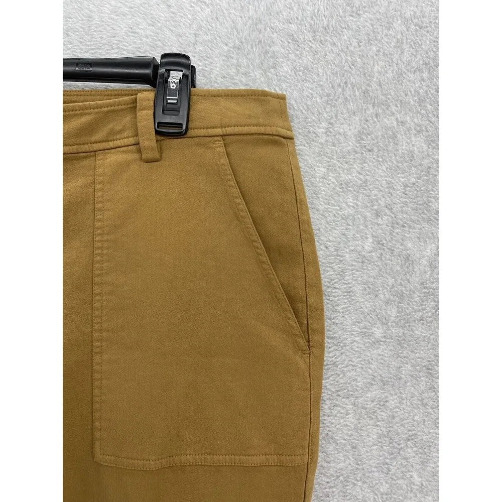 Eileen Fisher Cotton Stretch Slim Pants Dark Clay Tan Size 14 $238. - Image 6
