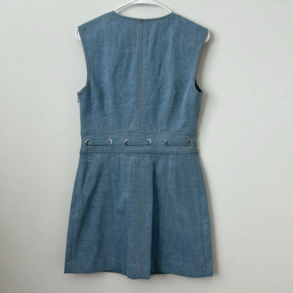 VERONICA BEARD Nico Denim Mini Dress Size: 4 - Image 8
