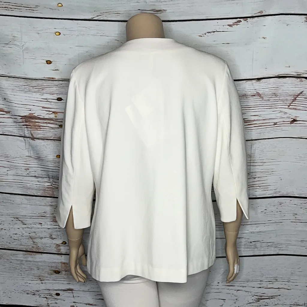 Bob Mackie Wearable Art NWT Size XL White - Embroidered Butterfly Blazer Jacket - Image 3