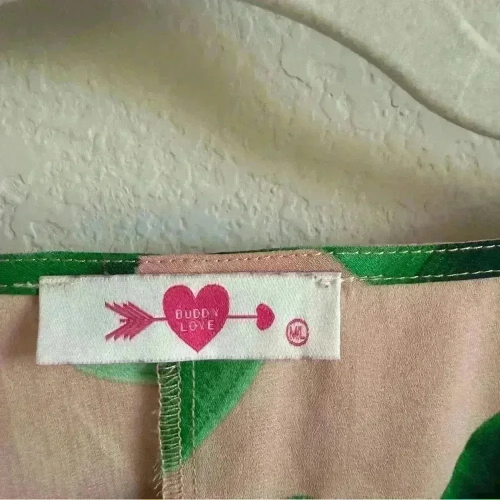 Buddy Love Women’s Kiwi Key West Boho V Neck Half Sleeve Poncho Tunic Size M/L‎ Green - Image 10