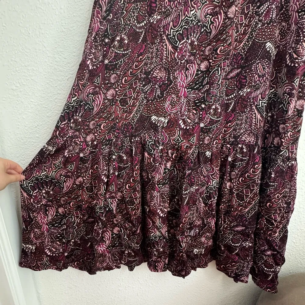 Anthropologie Maeve Lisabetta Maxi Dress Paisley Print Purple Wine Size S - Image 6