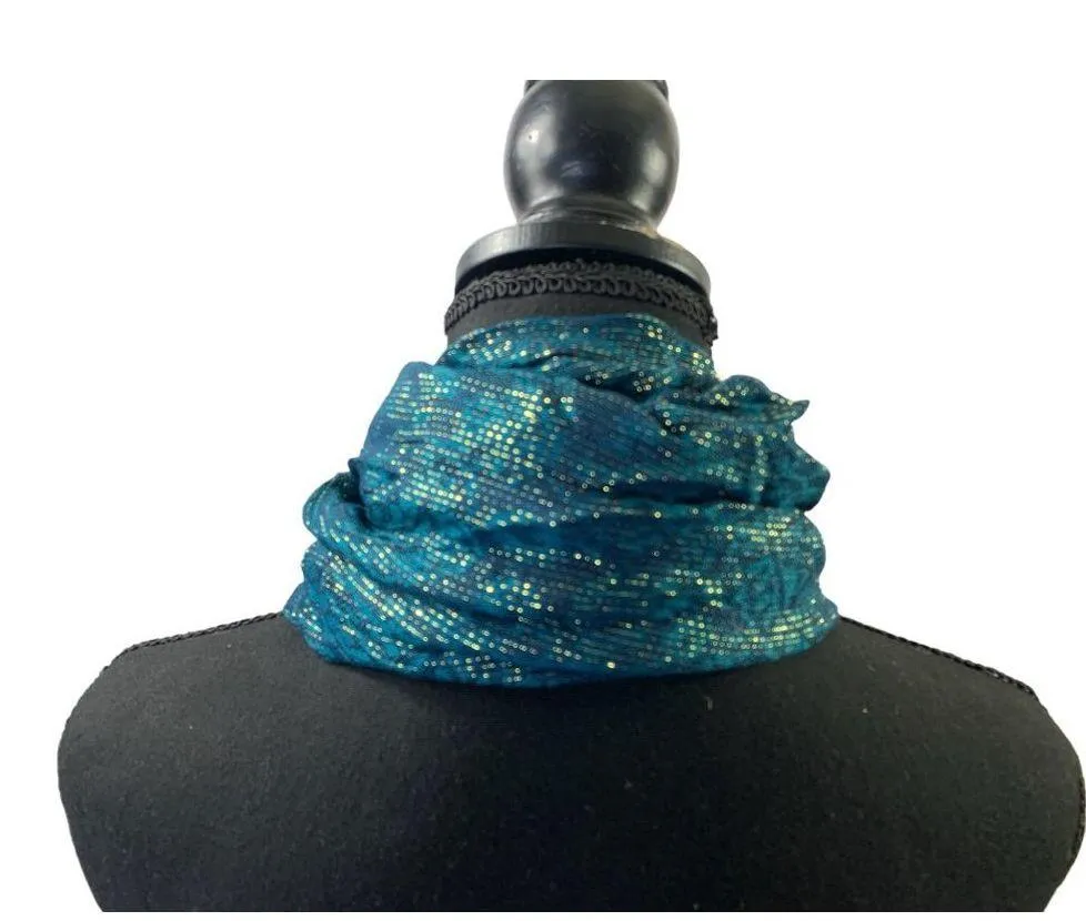 Women’s Dark Touch Teal Scarf Blue - Image 3