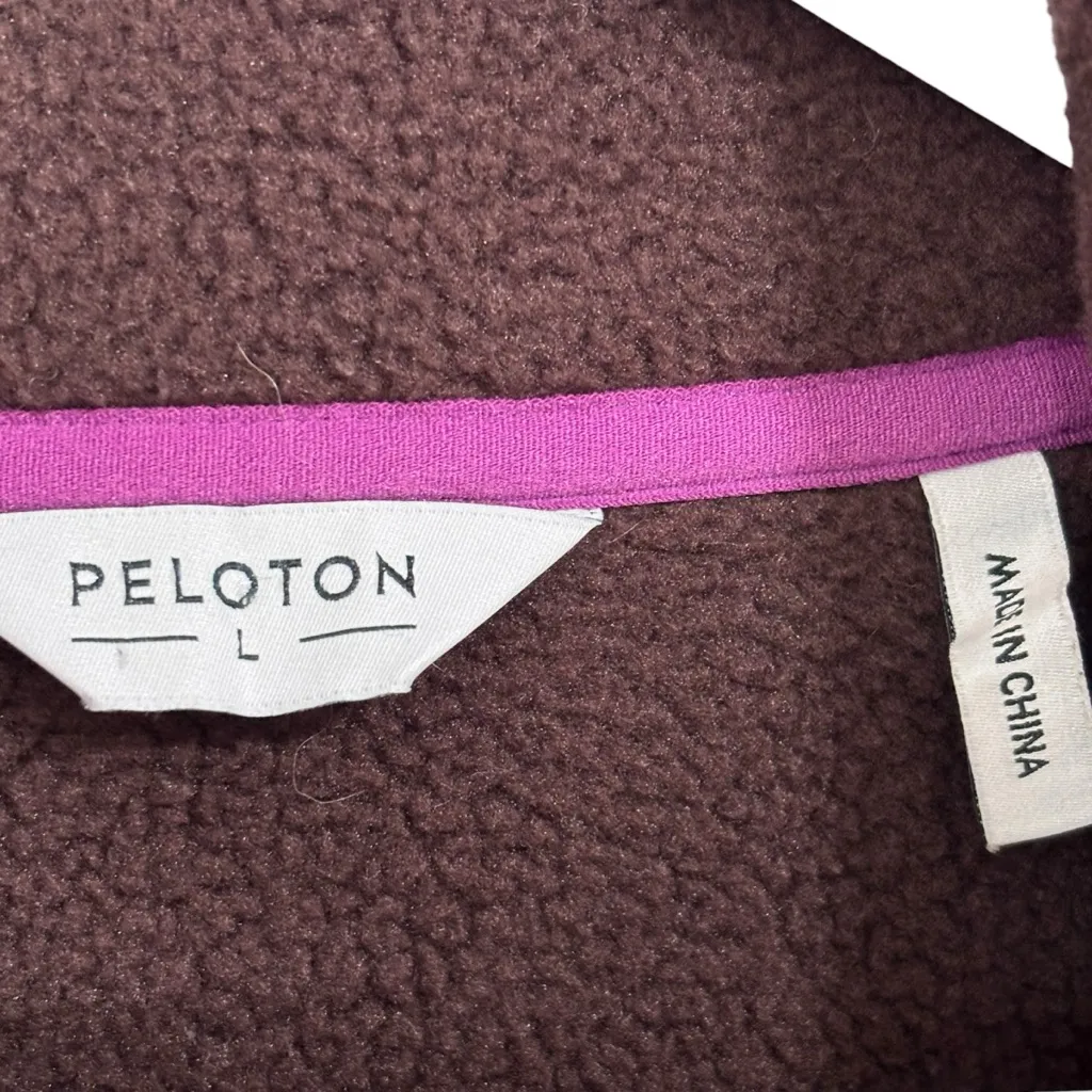 Peloton 1/4 Snap Fleece Brown Pullover Sweater Top Oversized Women’s Large - Image 8