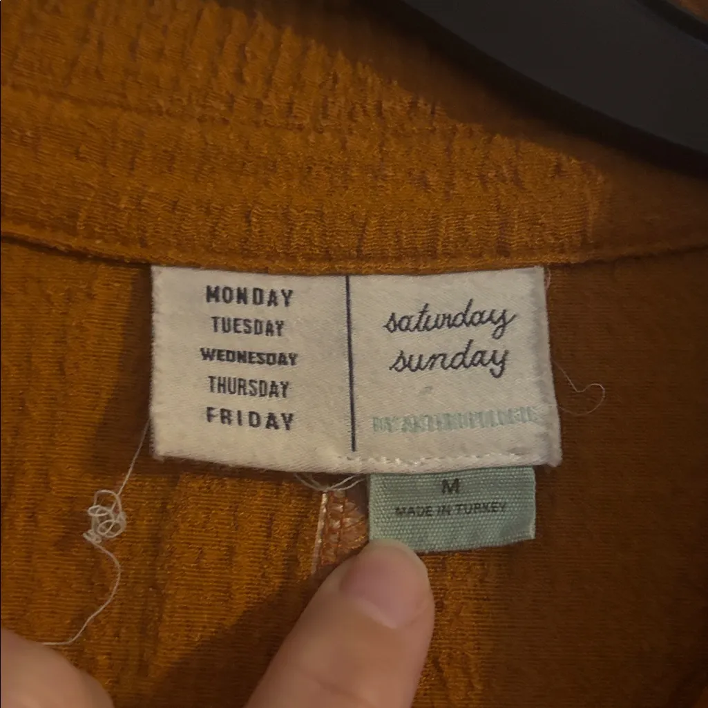 Textured Anthropologie Orange Rust Romper - Image 3