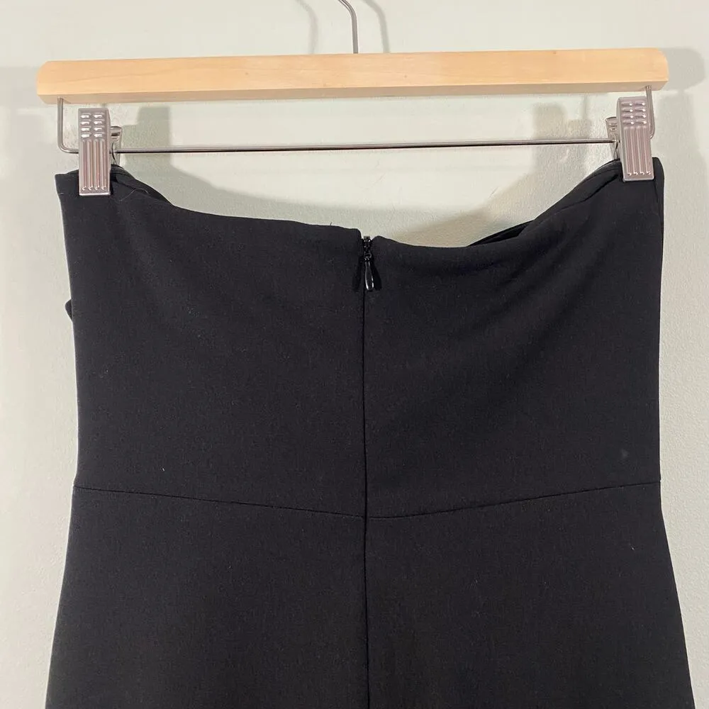 H&M Women Black Big Bow Accent Strapless Little Black Dress Size 10 Holiday LBD - Image 6