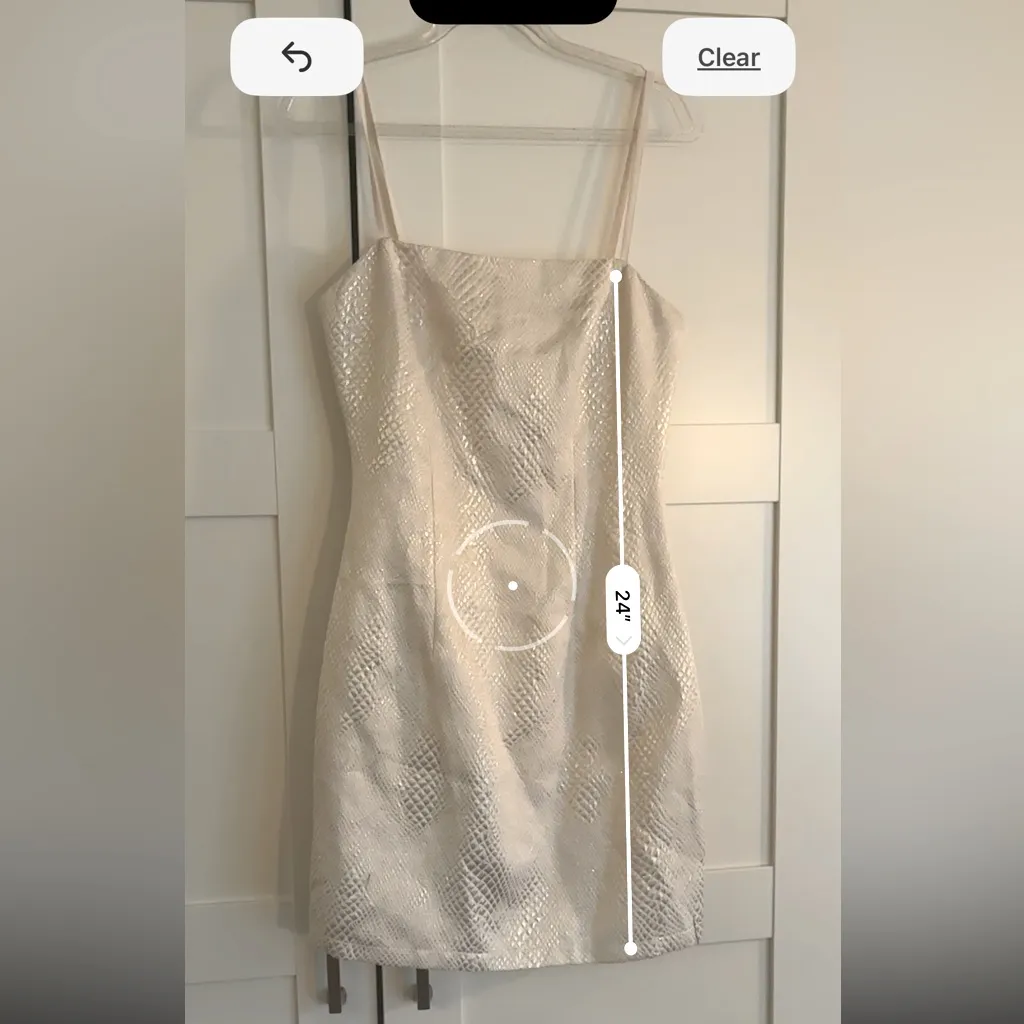 SUPERDOWN Ashley white and gold snakeskin print‎ mini dress size xs - Image 8