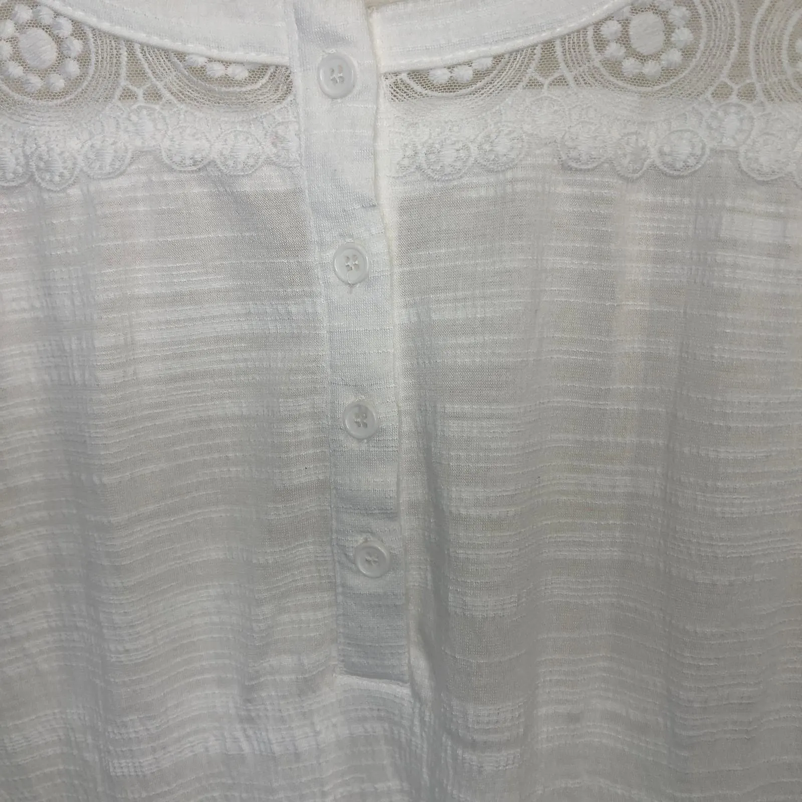 Love scarlette Women White Dove lace inset short‎ cap sleeve top size 2X - Image 3