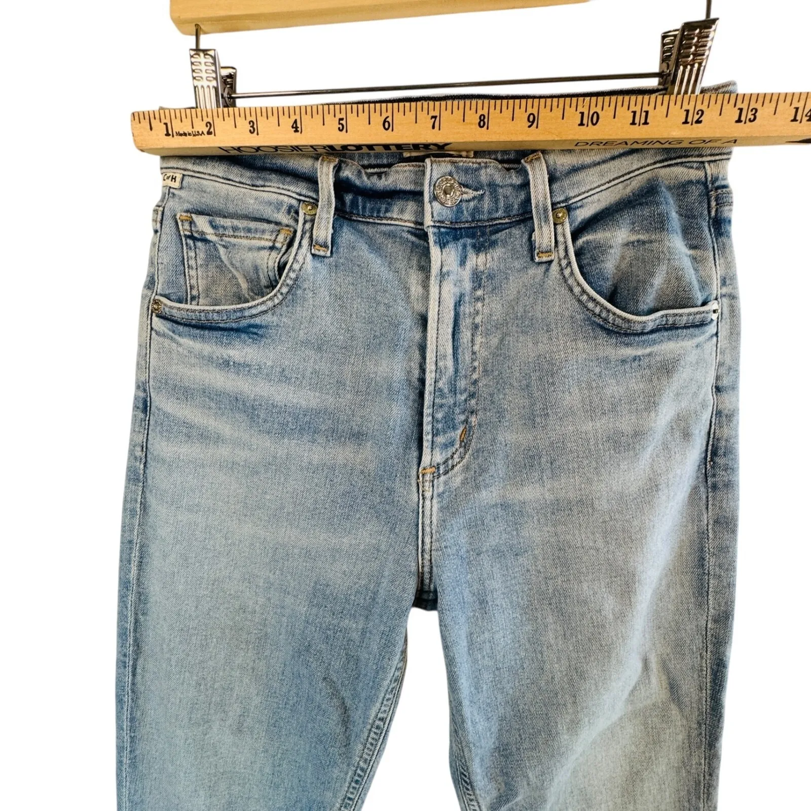 Citizens of Humanity Isola Premium Vintage Light Wash Denim 26 USA‎ Made Raw Hem - Image 7