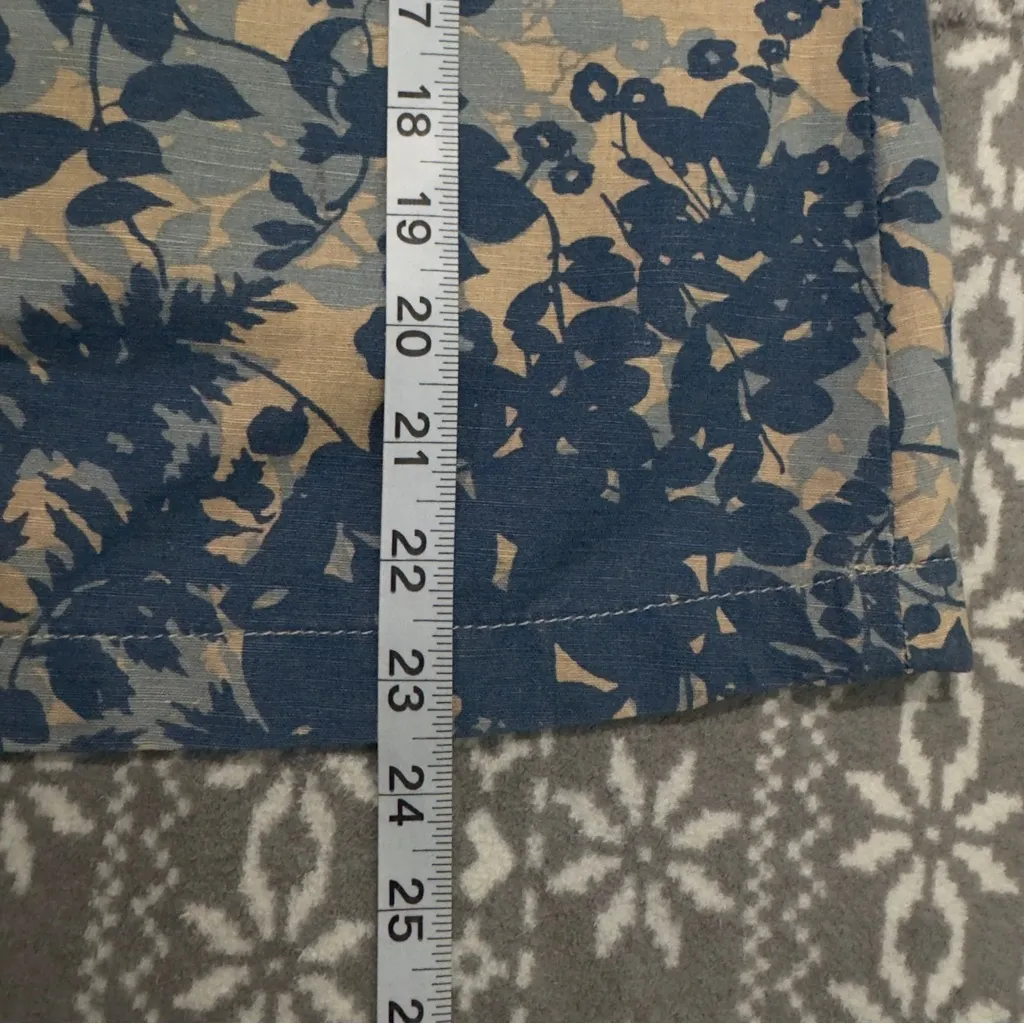 L.L. Bean Regular Fit Linen Cotton Blend‎ Skirt Size Large Blue - Image 10