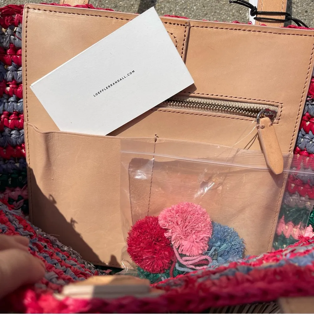 Loeffler Randall Rainbow Cruise Striped Straw Tote - Image 3