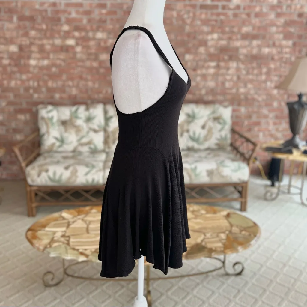 BDG Urban Outfitters Dress Hankerchief Racerback Black Knit Mini S Sharkbite - Image 12