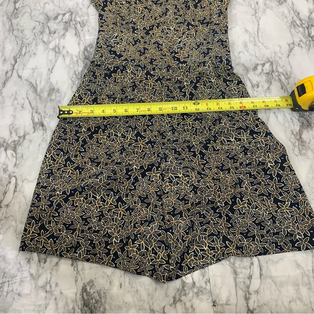 Vintage Romper One Piece Floral Print Yellow Blue Y2K 90s Size 8 - Image 8