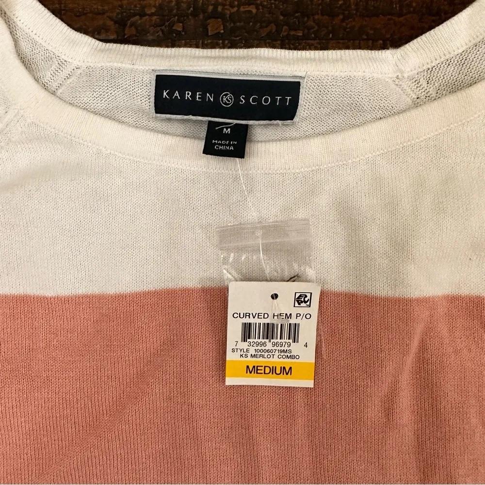 NWT‎ Karen Scott Multicolored Sweater Medium - Image 2