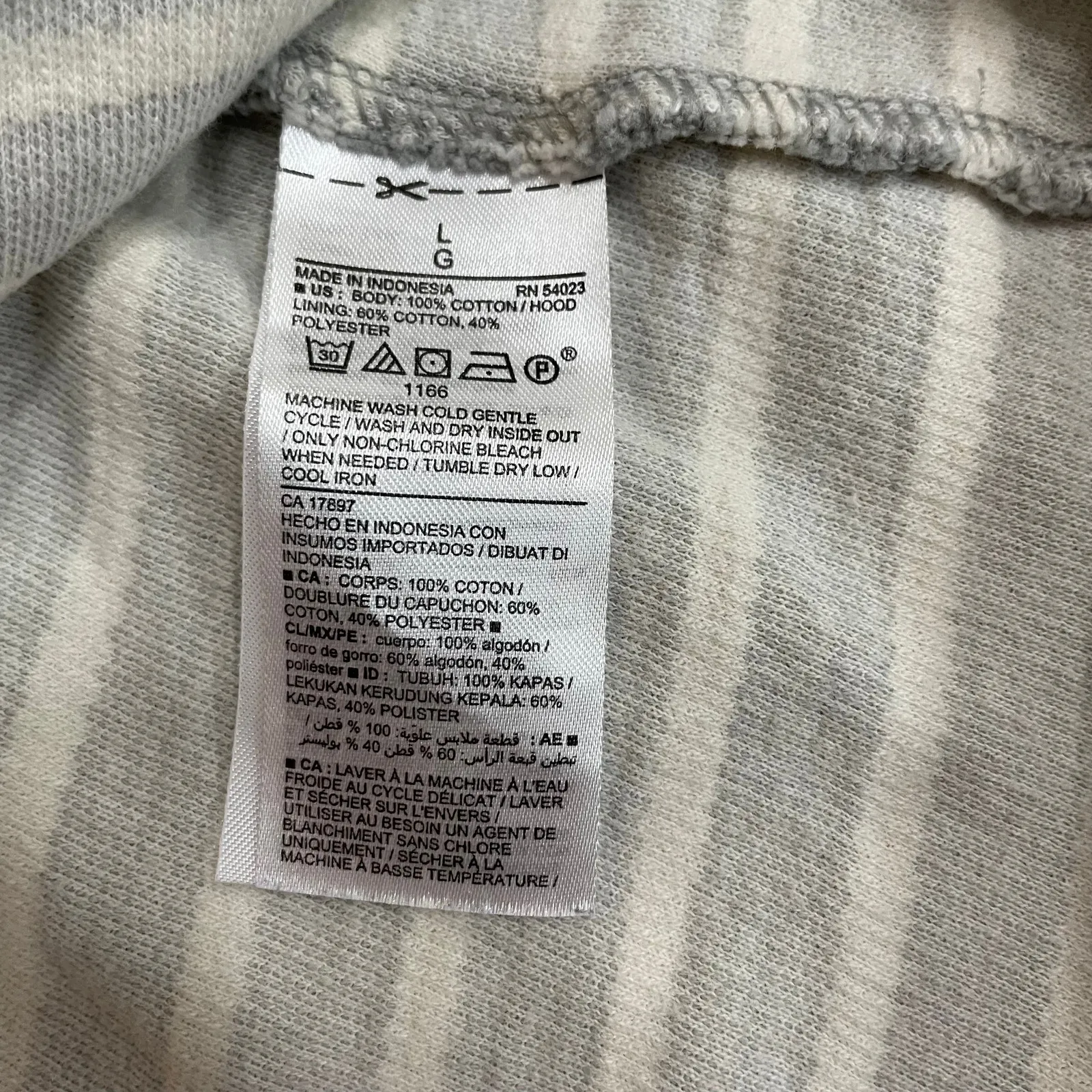 Old Navy Terry Cloth Hoodie Womens Large Kanagroo Pocket Baja Pullover Beach - Image 5