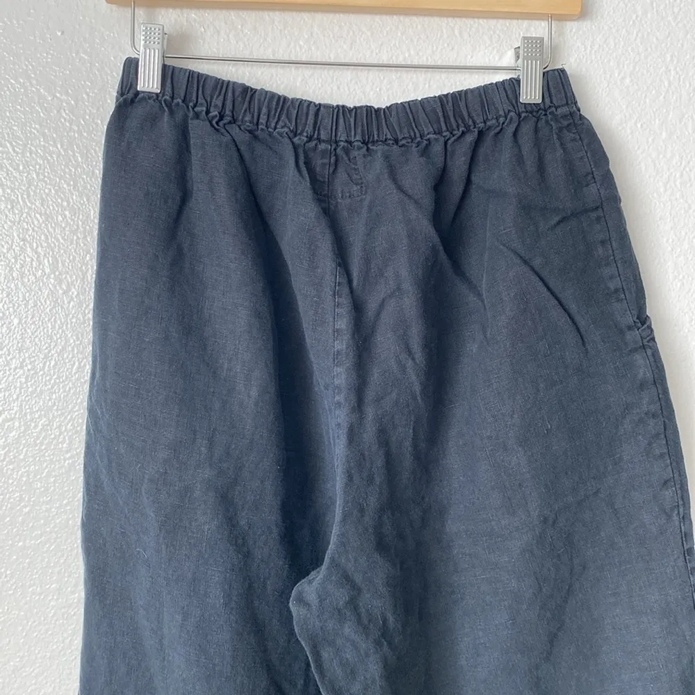 Flax S Black Linen Straight Leg Pants - Image 8