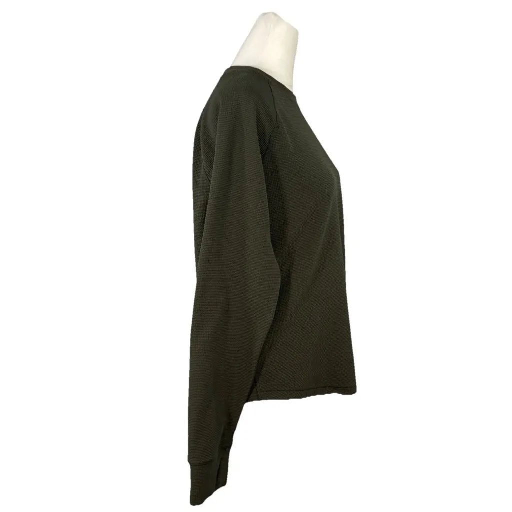 Eddie Bauer Women's Waffle Long Sleeve Crew Neck Lounge Top Green - Women's M - Image 7