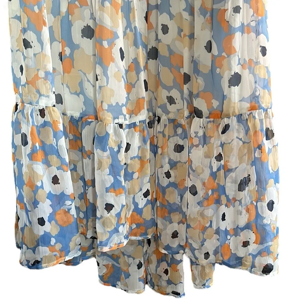 Joie Maxi Dress Hi-Lo Ltd. Ed. Floral Fields Long Sleeve Tiered Maxi Dre… - Image 15