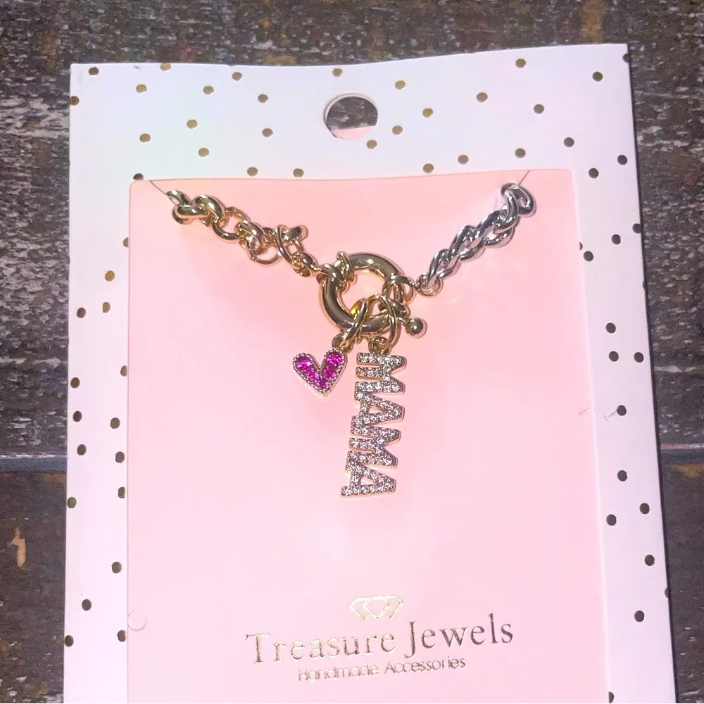 Treasure Jewels Two Tone Necklace Charm Mama Heart
Silver Gold Mixed Metals Gift - Image 2